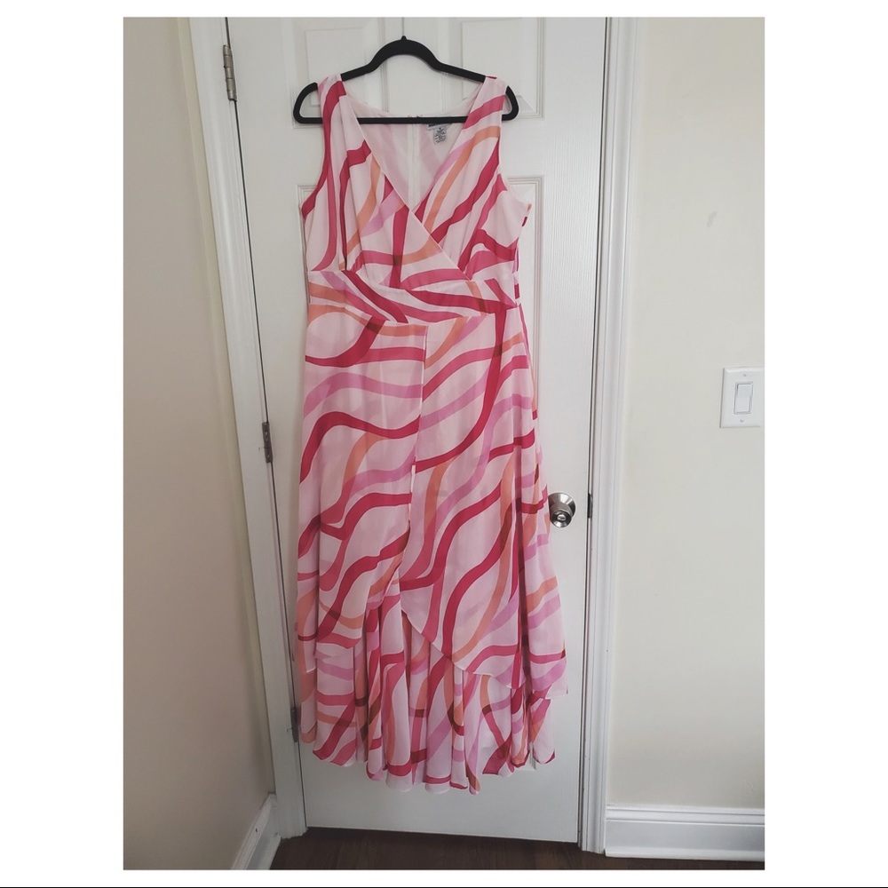 Pink Print Maxi Dress